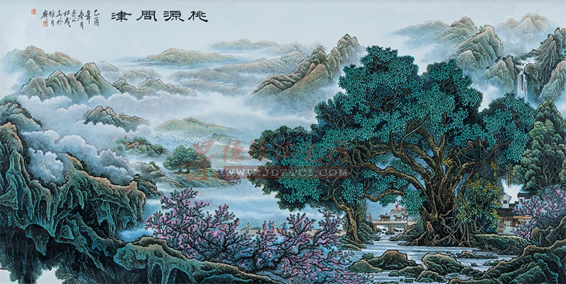 張松茂《桃源問(wèn)津》瓷板畫(huà)藝術(shù)探微